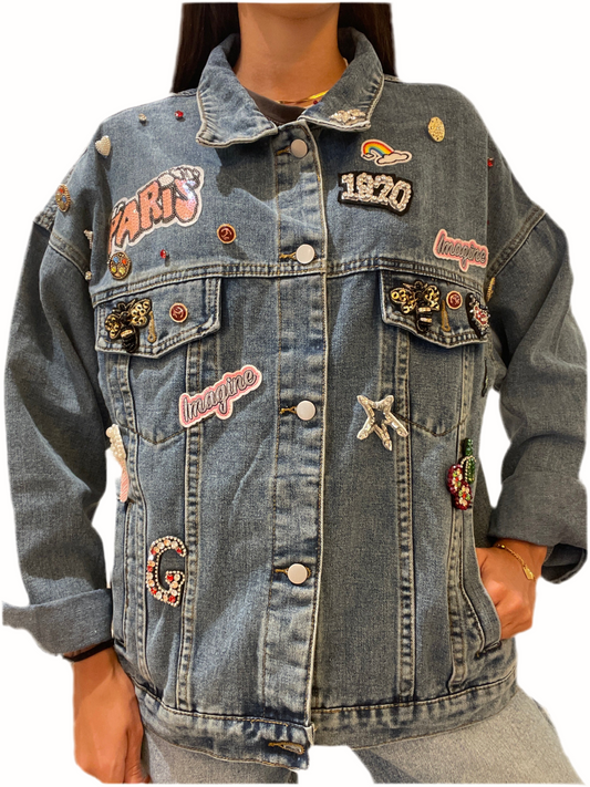 Giubbino jeans Patch PRE ORDINE