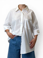 Camicia Oversize con Profili Ricamati Donna  -  7032618