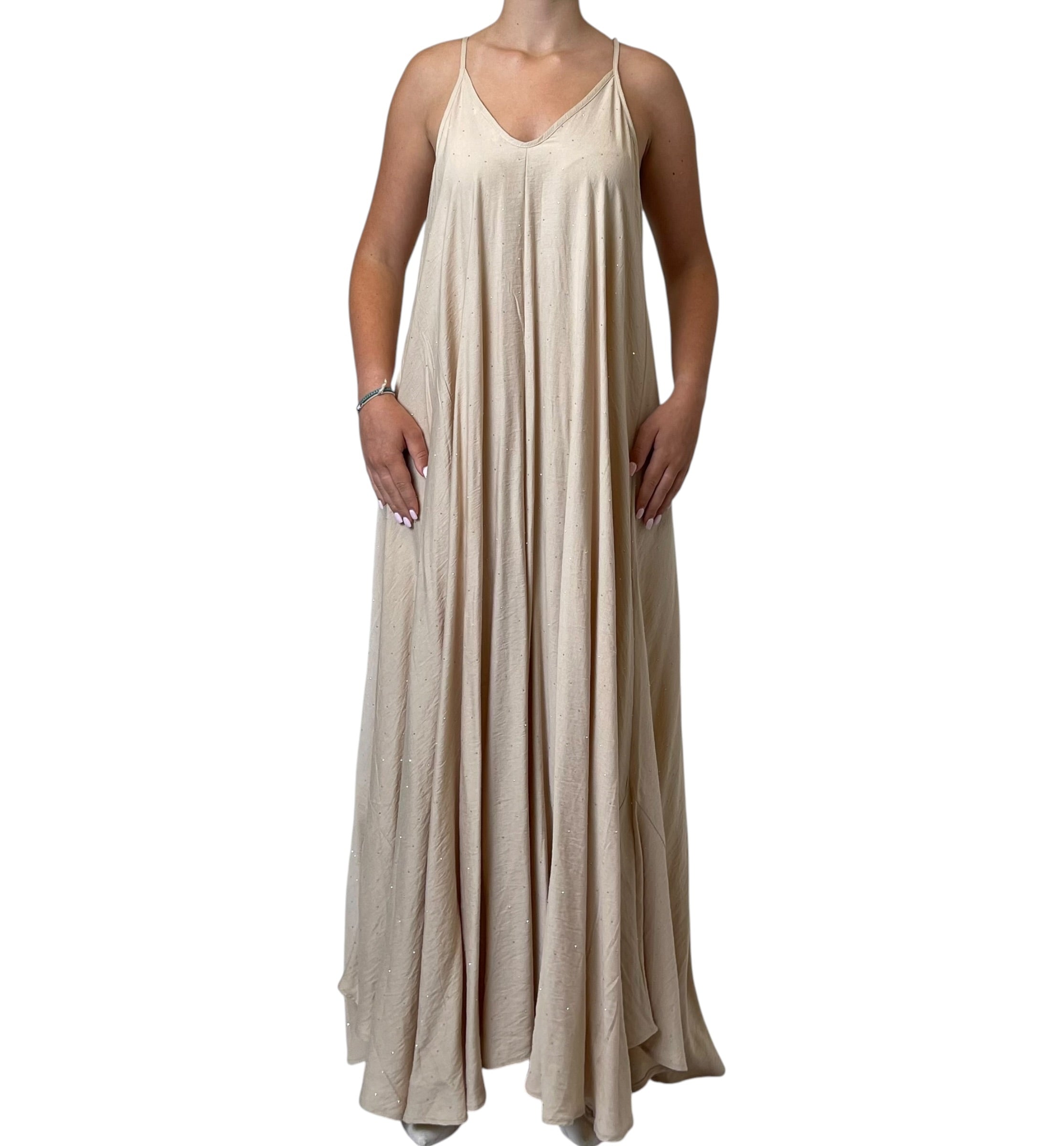 Abito Lungo Scollo V in Lino Donna  -  606
