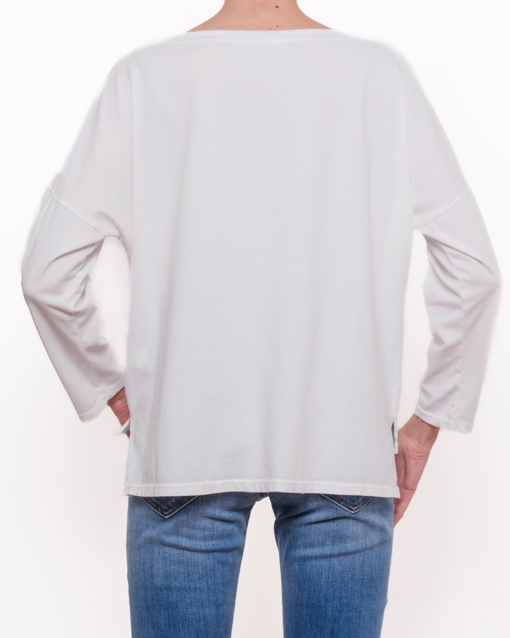 T-shirt oversize maniche lunghe scollatura a barca Donna  -  82879V