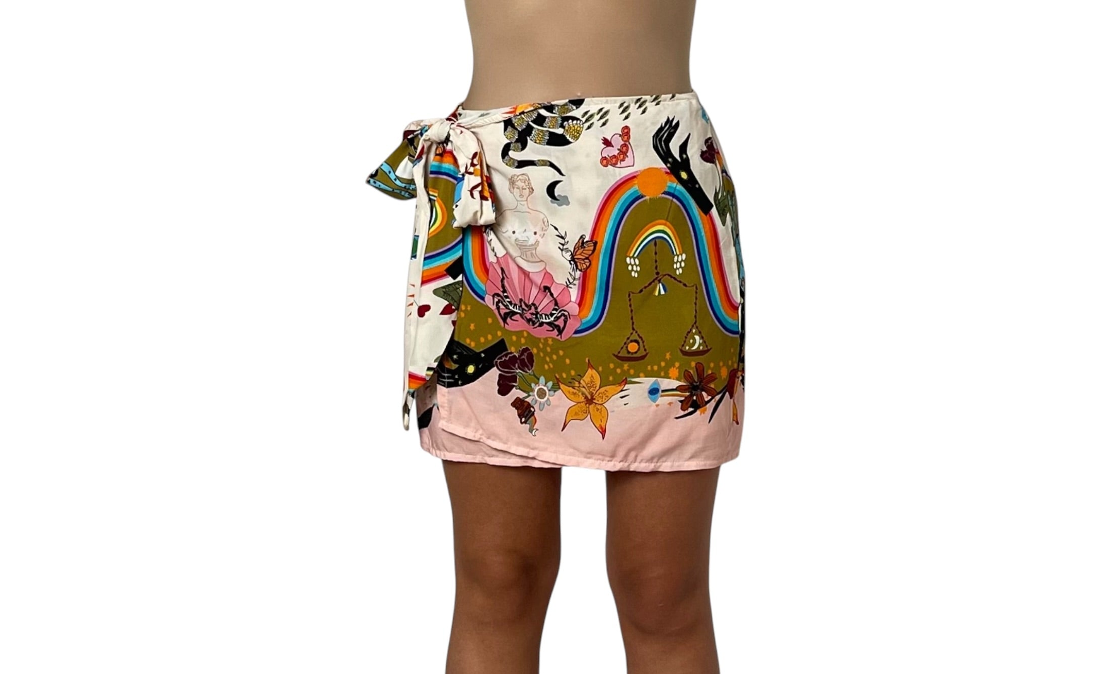 Gonna Pareo Stampata con Nodo Laterale Donna  -  7211V