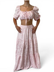 Completo Sangallo Crop e Gonna Lunga Donna  -  6948/6949
