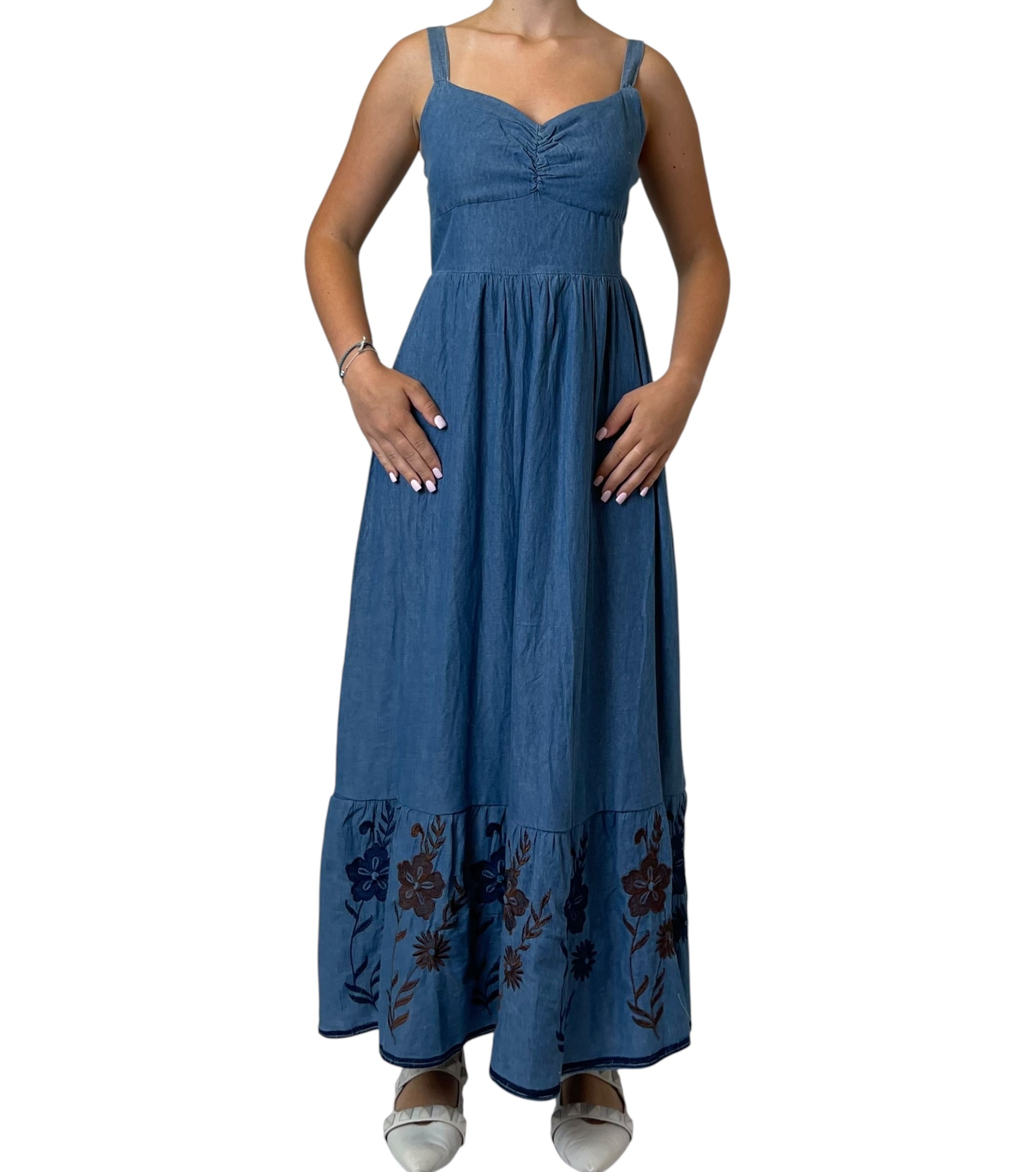 Abito Lungo Denim con Balza Donna  -  4842556