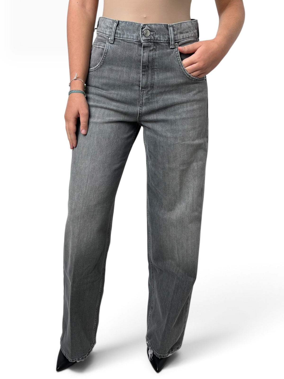 Jeans gamba ampia sfrangiati Donna  -  DAC5125