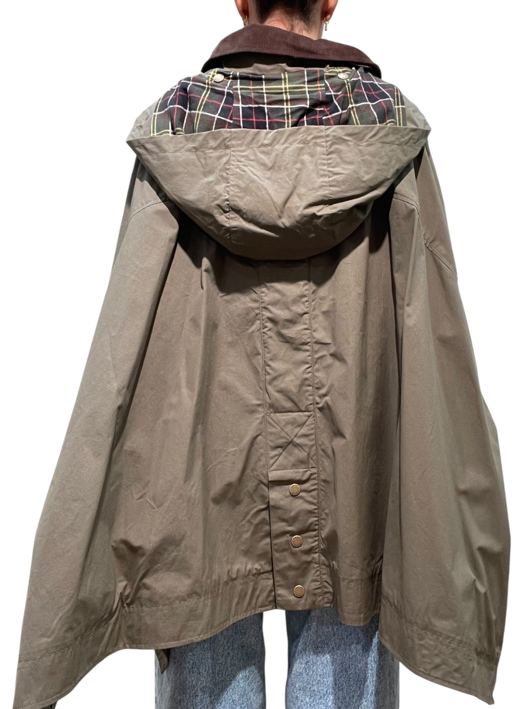 Mantella con cappuccio e fodera a quadri Donna  -  TAB0018