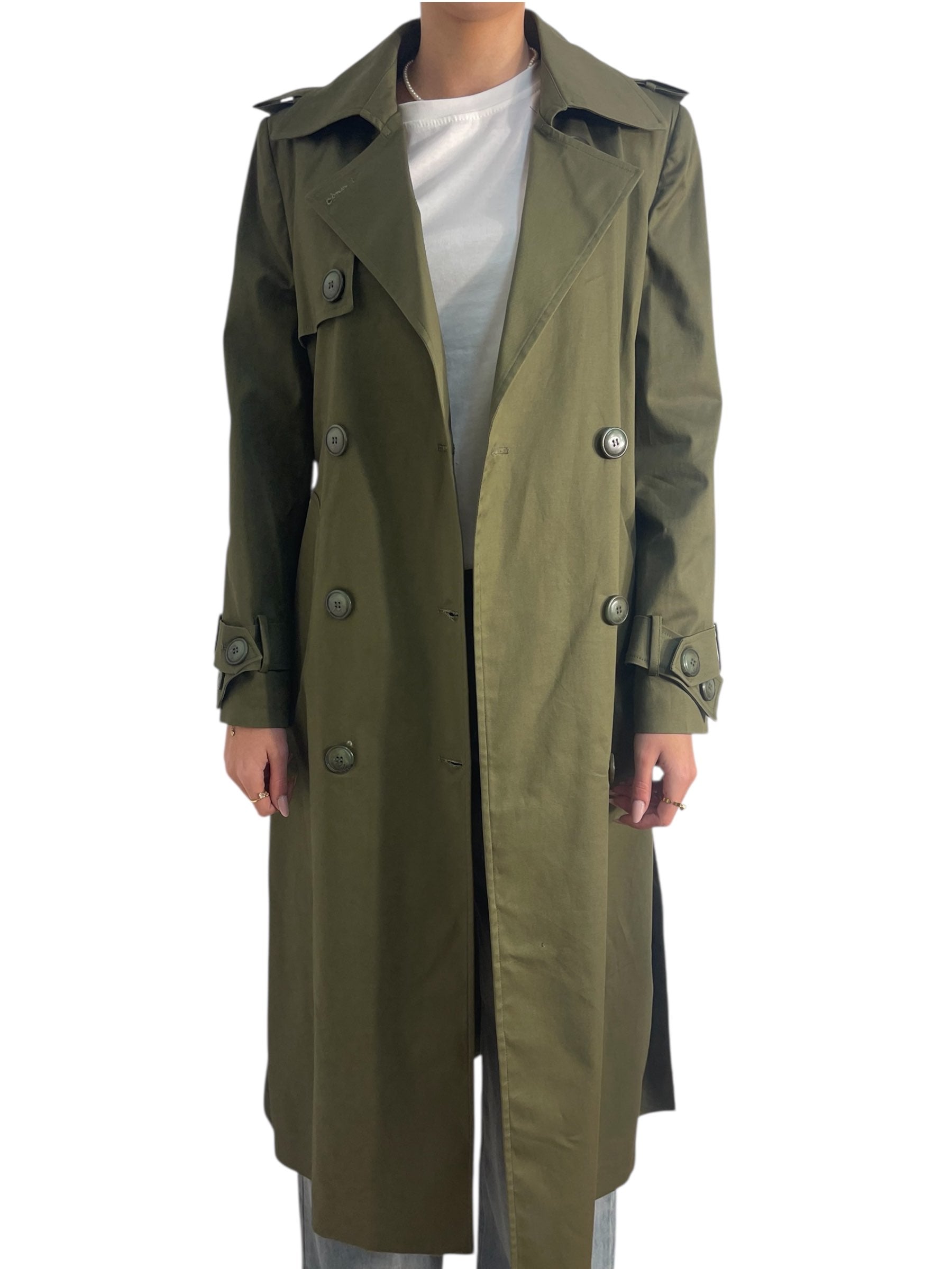 Trench lungo doppiopetto con revers ampio Donna  -  SMXTH0018
