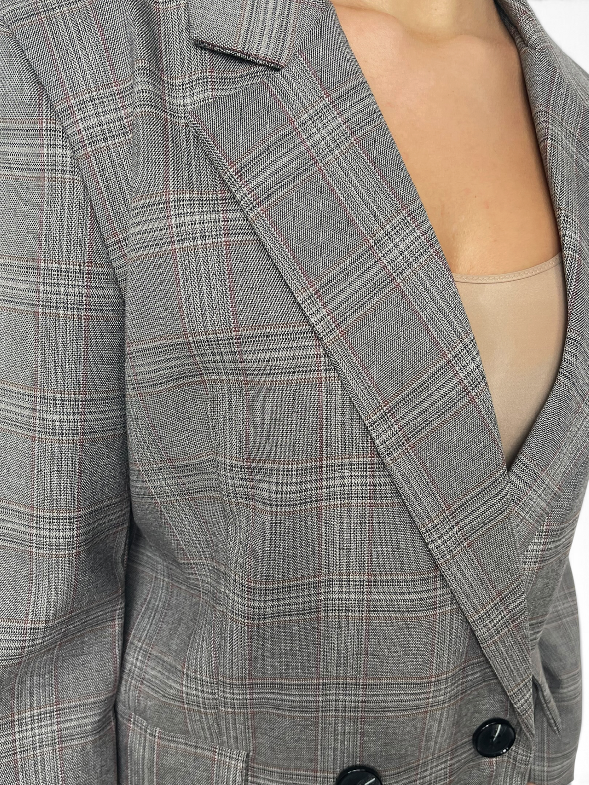 Blazer doppiopetto in tessuto principe di Galles Donna  -  19962KA