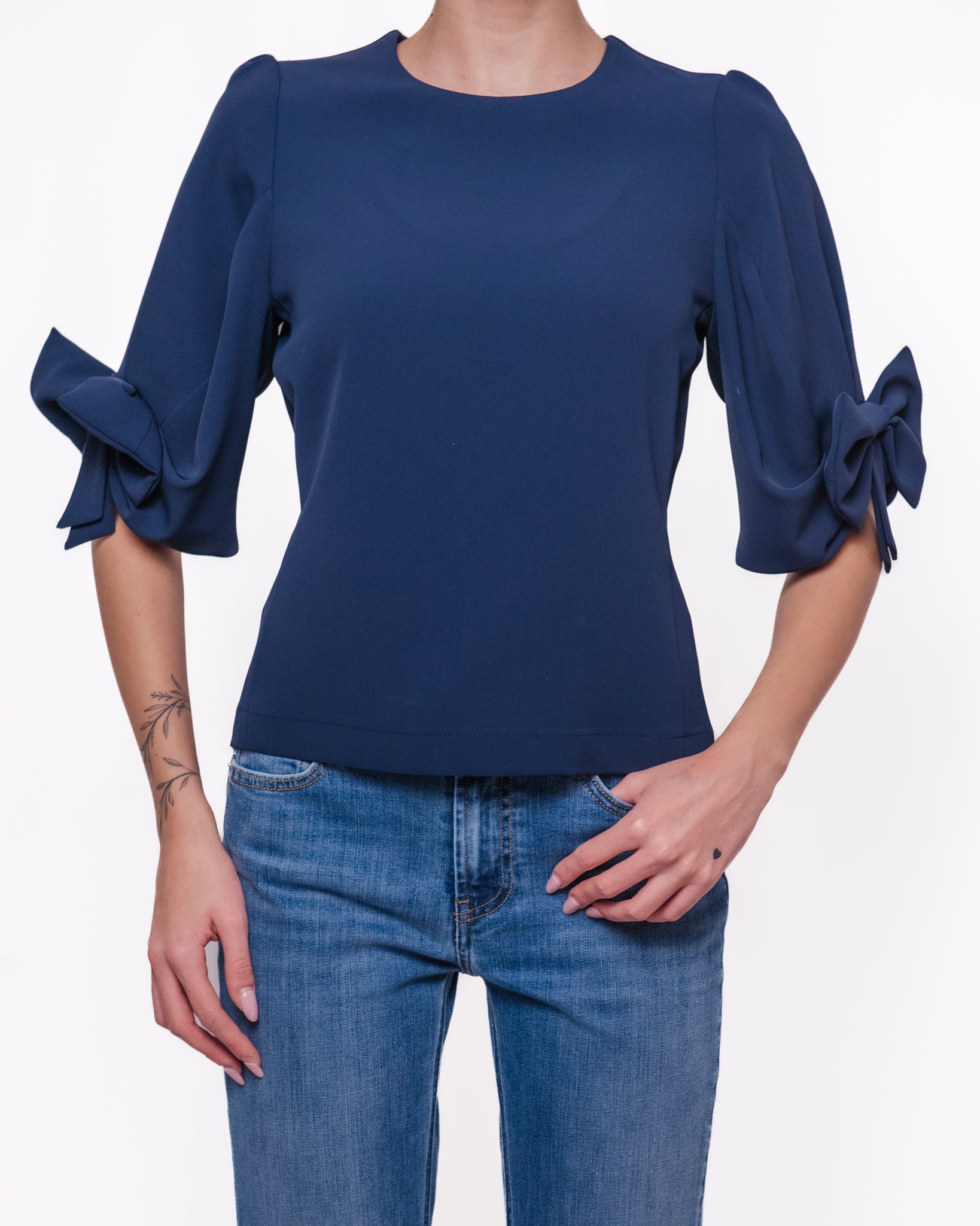Blusa manica fiocco girocollo Donna  -  TAB0245