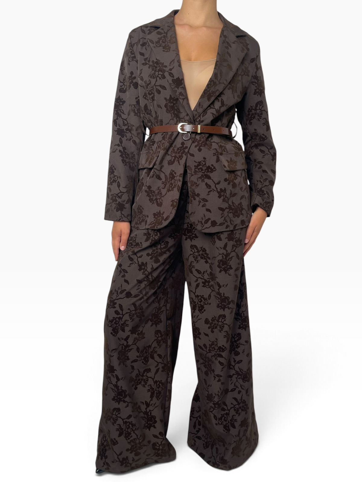 Completo floreale con pantalone palazzo Donna  -  969041+122981X