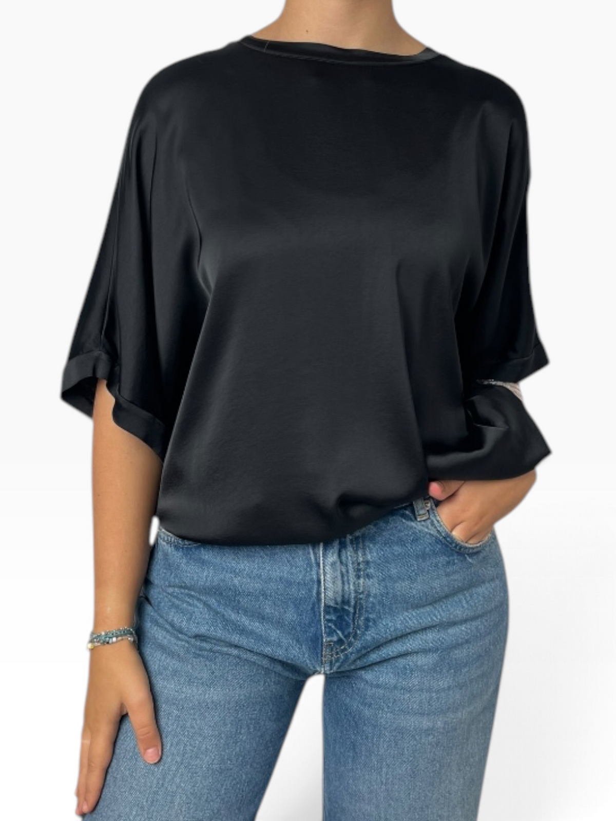T-shirt fluida in satin Donna  -  TAC0767
