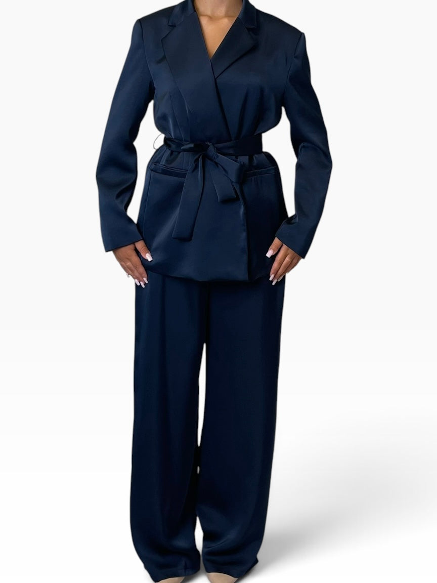 Completo blazer incrociato pantalone palazzo Donna  -  28788KA