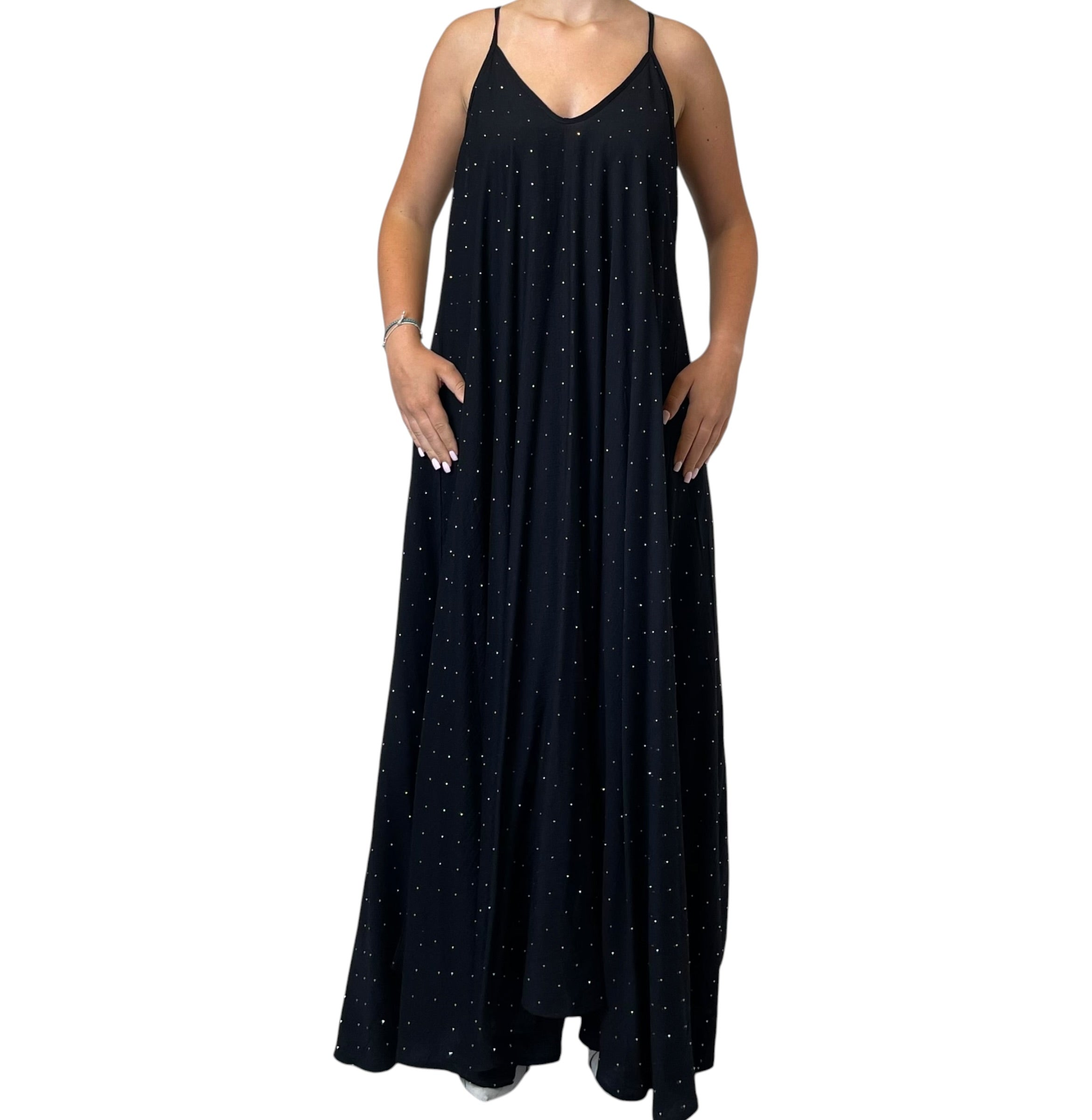 Abito Lungo Scollo V in Lino Donna  -  606