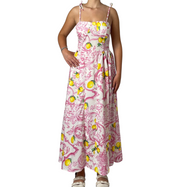 Abito Lime con Spalline e Gonna Ampia Donna  -  01682EL