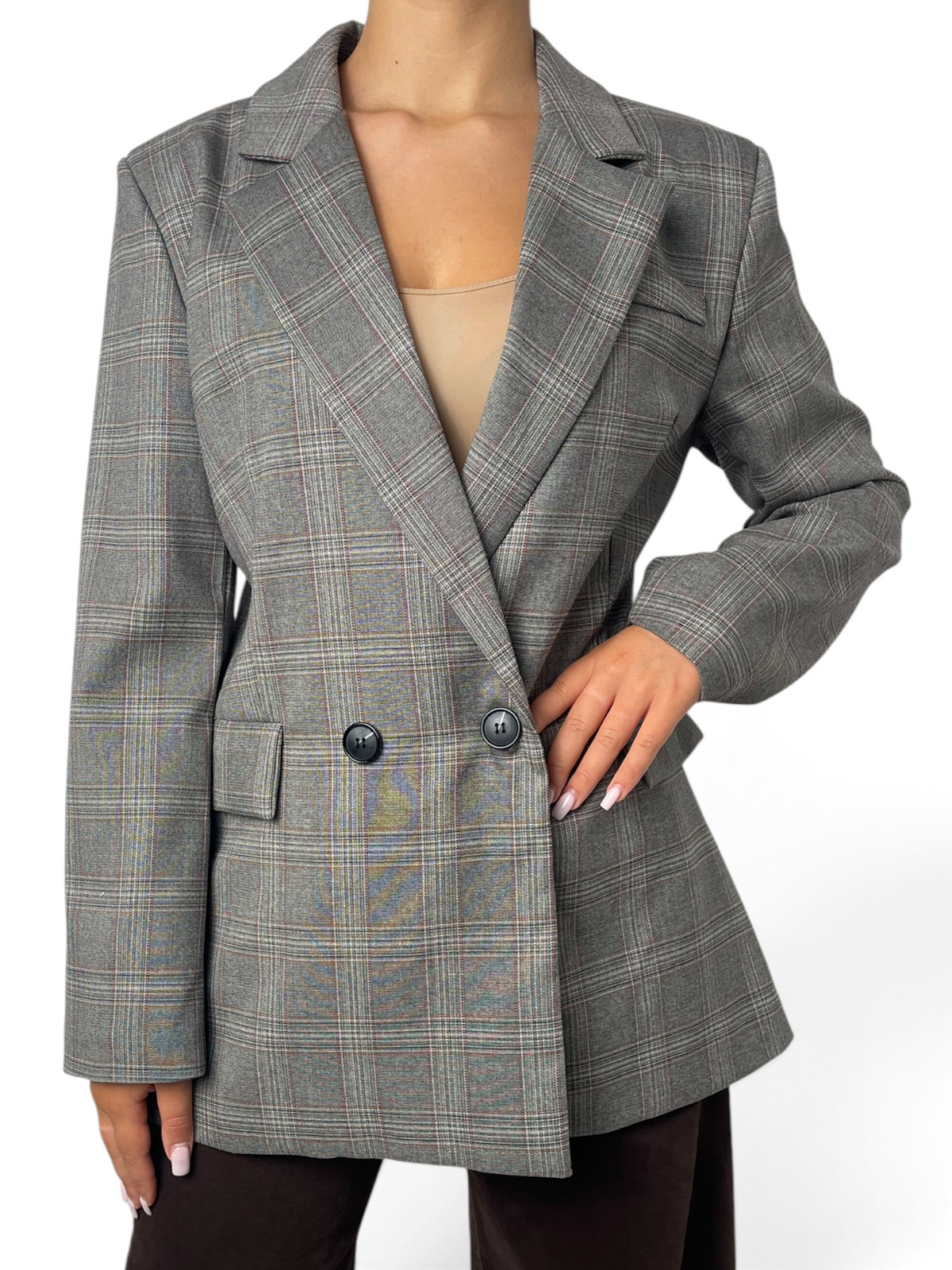 Blazer doppiopetto in tessuto principe di Galles Donna  -  19962KA