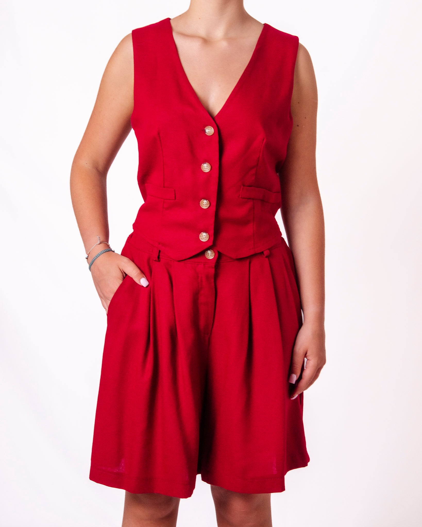 Coordinato Gilet e Shorts Elegante Donna  -  6155/6156