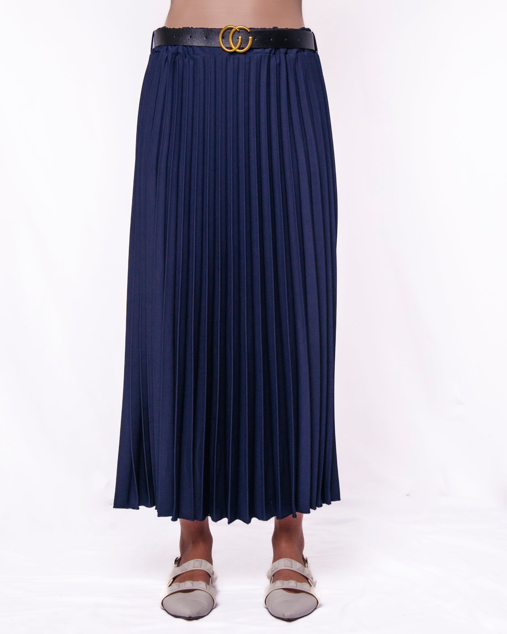 Gonna plissé midi elastico in vita Donna  -  2815KA