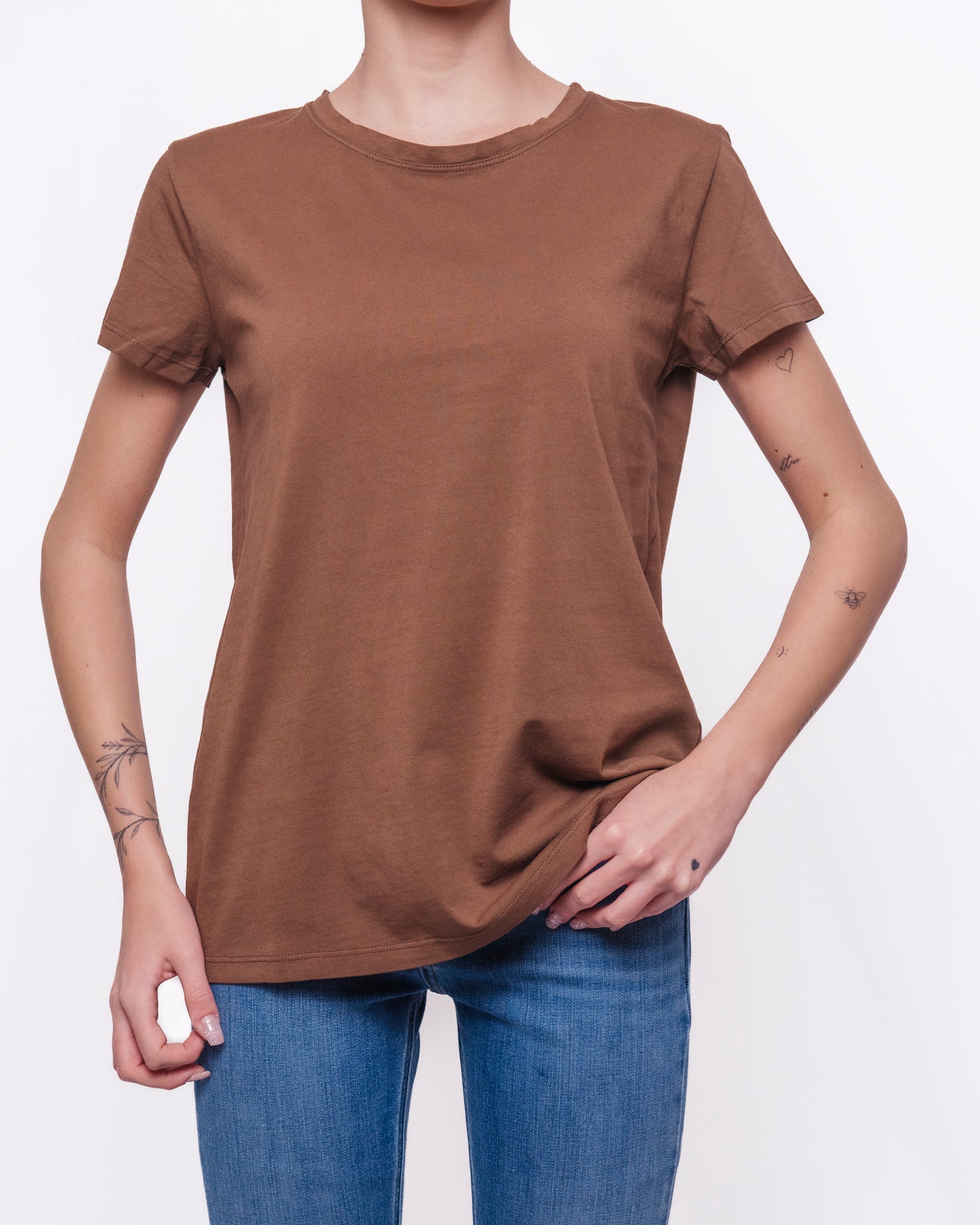 T-shirt Basic in Cotone Scollo Tondo Donna  -  UAB0083