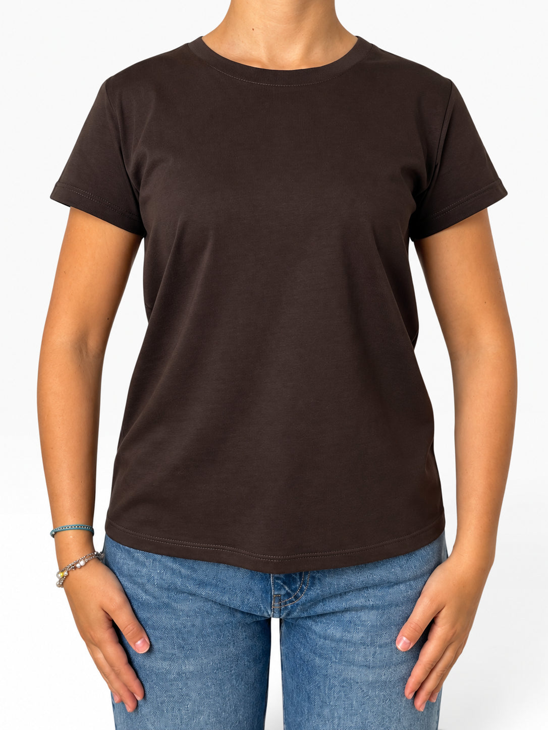 T-shirt basic girocollo in cotone Donna  -  SH004396