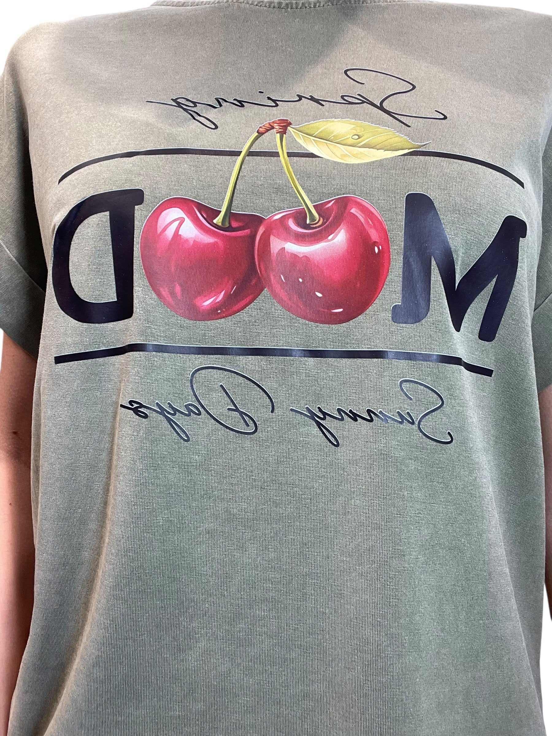 T-shirt oversize stampa ciliegie Spring Mood Donna  -  230M