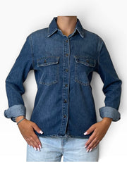 Camicia denim tasche petto sagomata Donna  -  226102KA