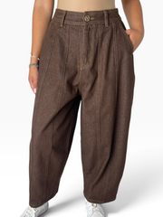 Jeans ampi con stella applicata Donna  -  72758CI