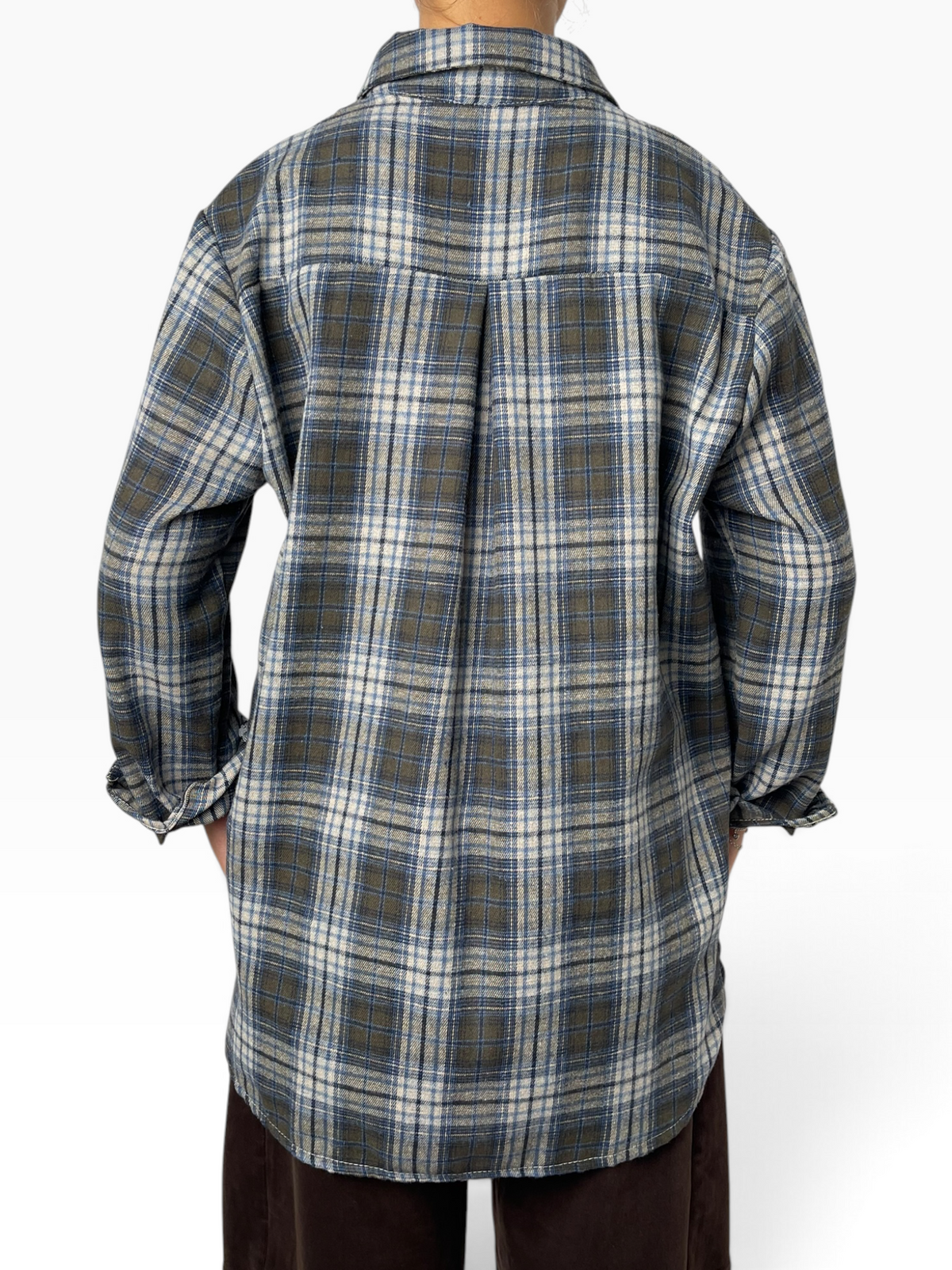 Camicia oversize quadri fondo asimmetrico Donna  -  50320-KA
