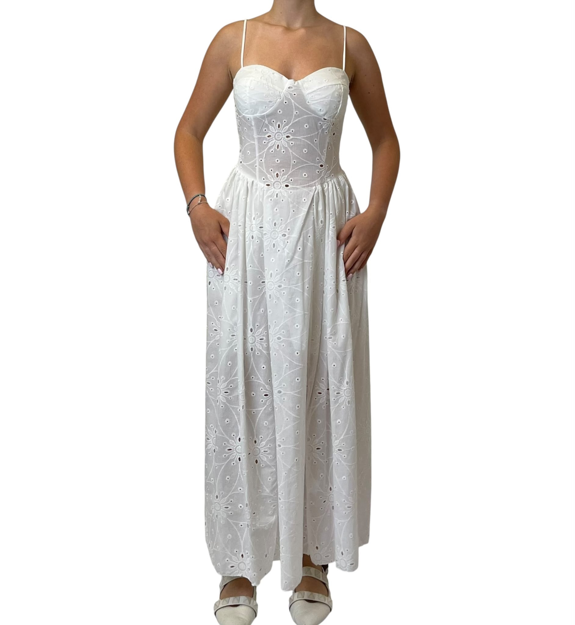 Abito Lungo con Bustier e Gonna in Sangallo Donna  -  6854