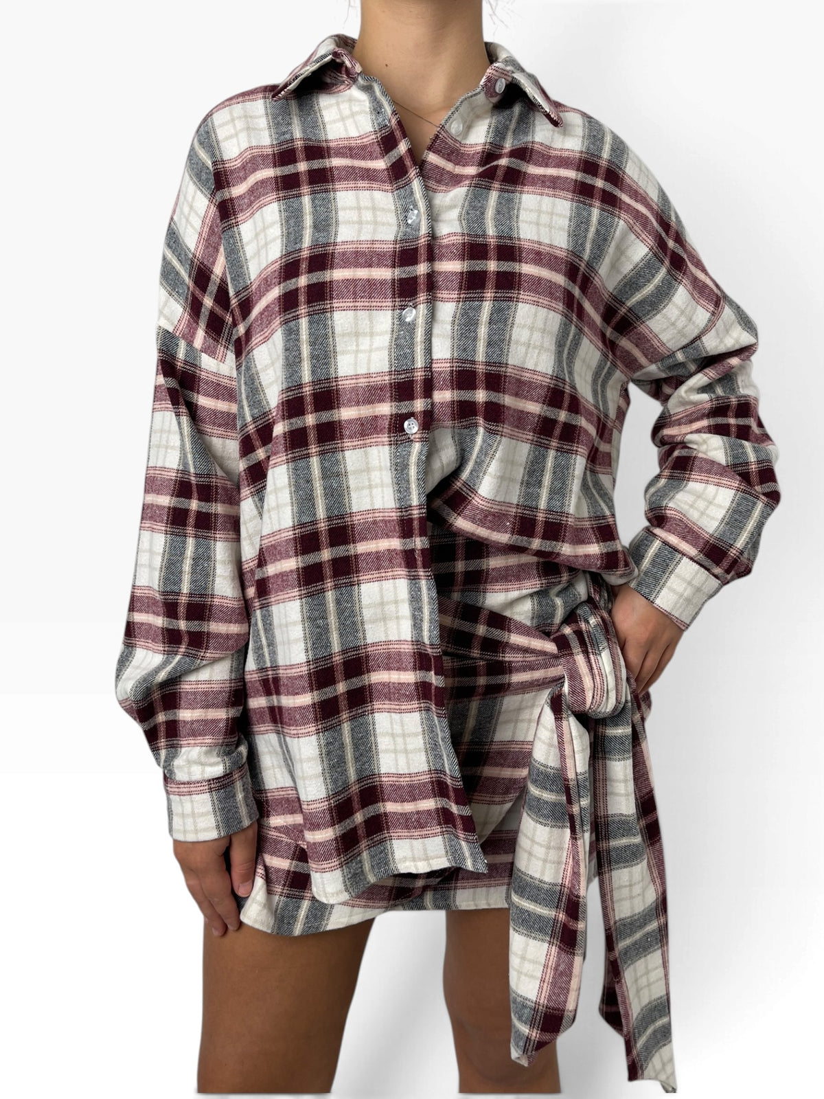 Camicia a quadri in flanella morbida Donna  -  17735KA
