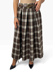 Gonna lunga svasata a quadri Donna  -  3392211KA
