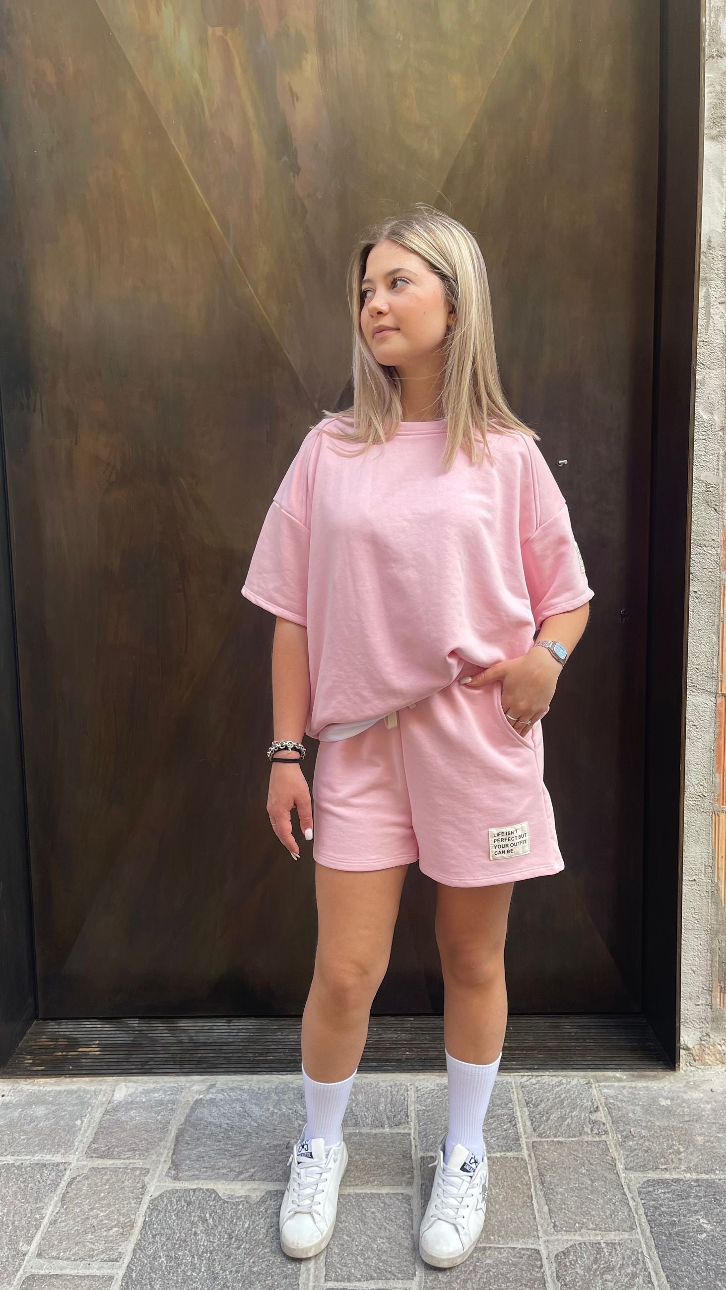 Coordinato Santorini t-shirt e shorts in felpa Donna  -  50901/50910V