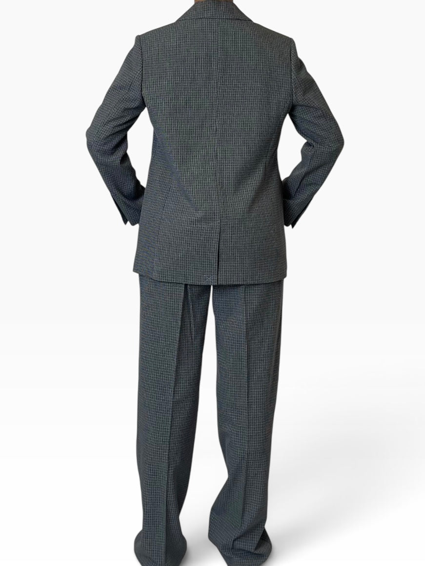 Completo blazer microfantasia pantalone palazzo Donna  -  MW2660003