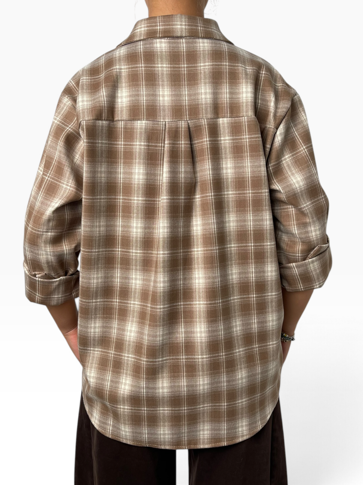 Camicia oversize in flanella a quadri Donna  -  7670KA