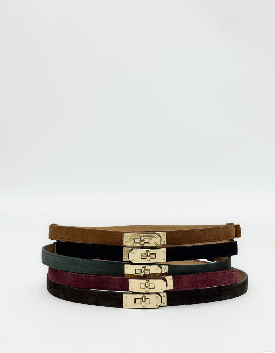 Cintura lucchetto suede