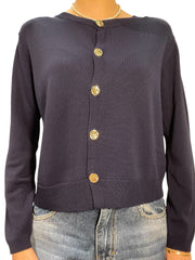 Cardigan girocollo con bottoni dorati Donna  -  12387KA