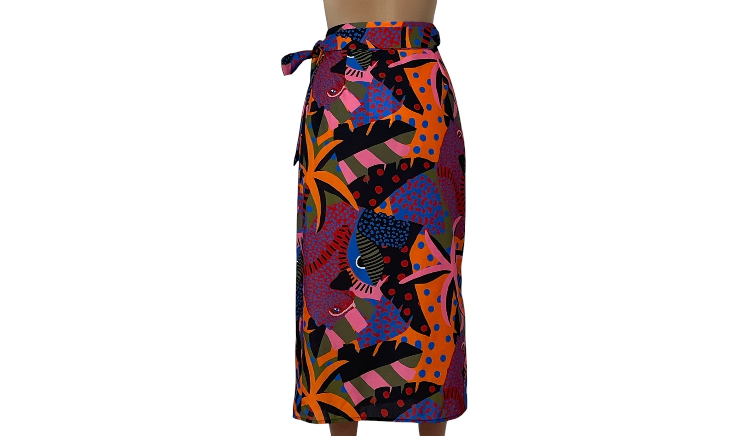 Gonna Pareo Stampata con Nodo Laterale Donna  -  5188R