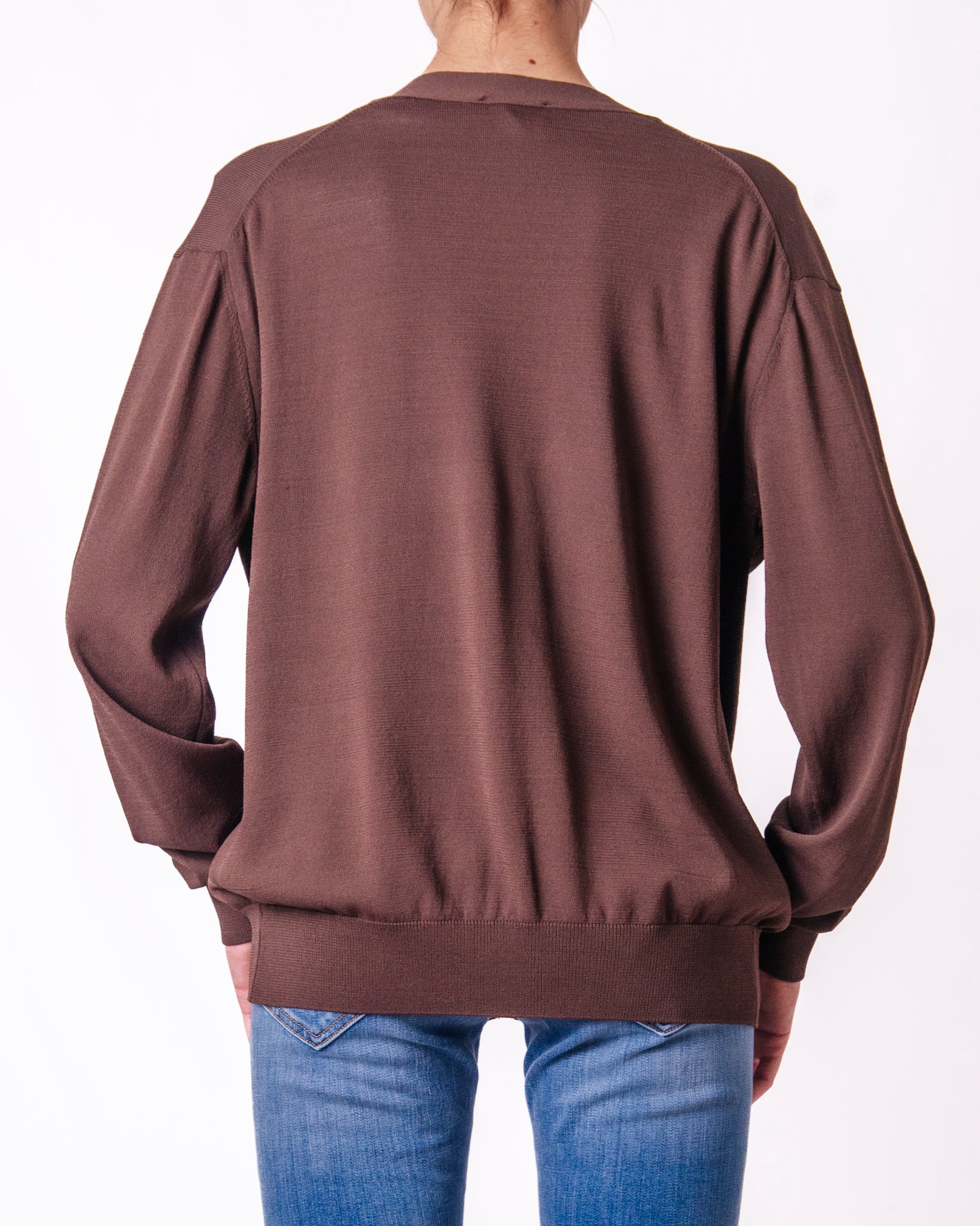 Cardigan Wrap a Scollo V con Drappeggio e Bottoni Donna  -  2AB2074