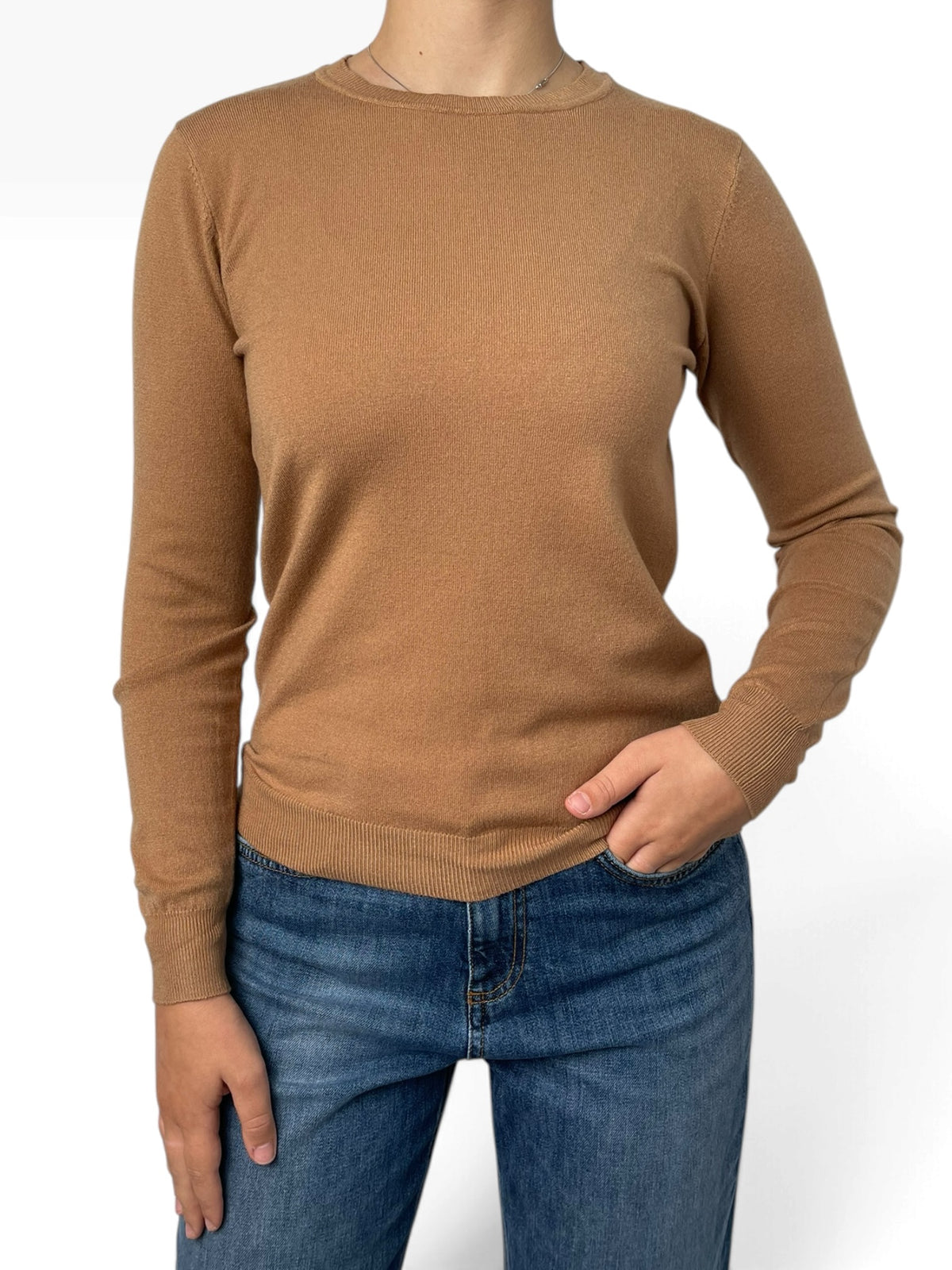 Maglia basic girocollo aderente Donna  -  T-022