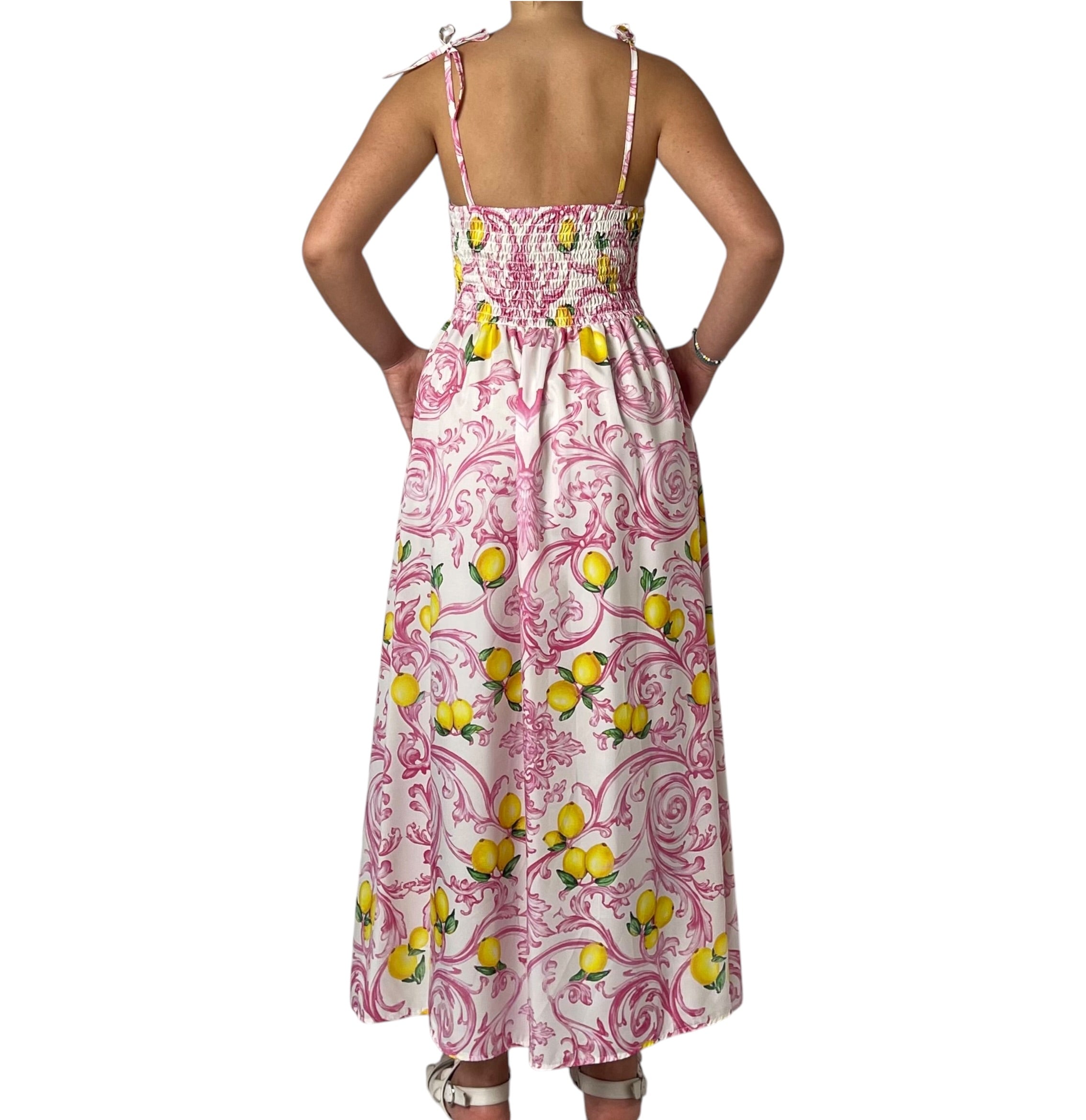 Abito Lime con Spalline e Gonna Ampia Donna  -  01682EL