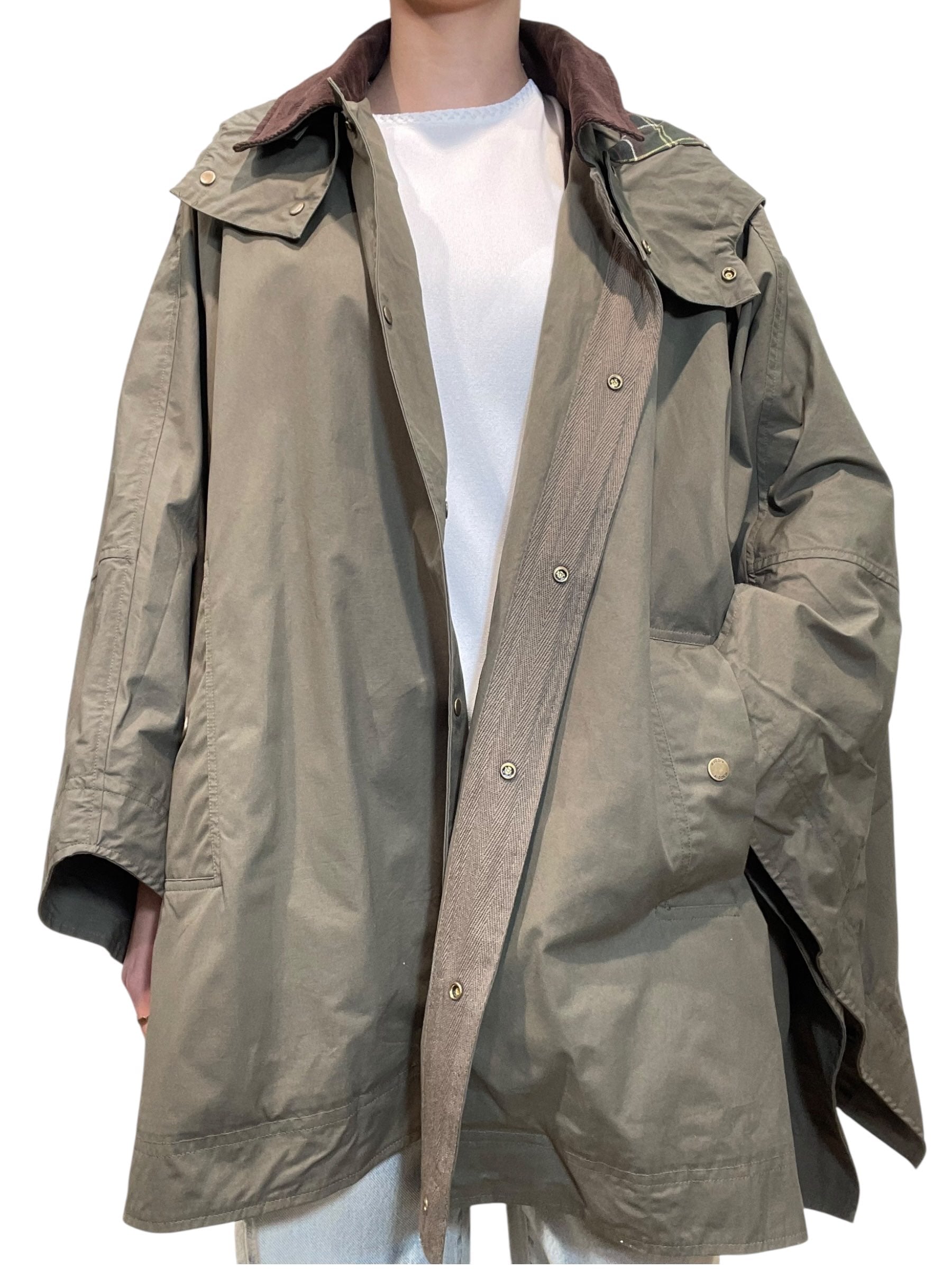 Mantella con cappuccio e fodera a quadri Donna  -  TAB0018