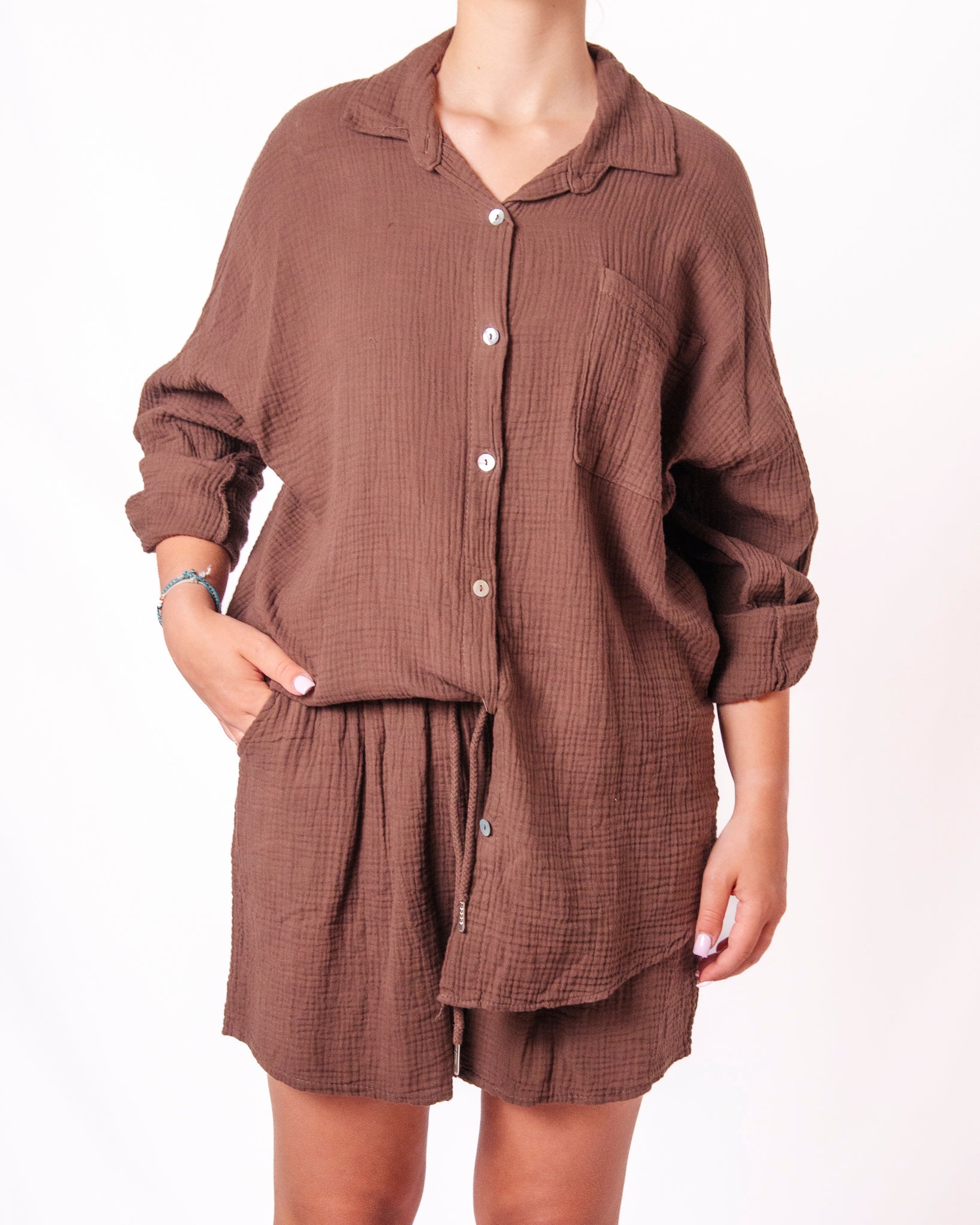 Completo Mussola Camicia e Shorts Donna  -  82102/62211X