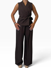 Completo gilet incrociato pantalone palazzo Donna  -  563141/21395KA