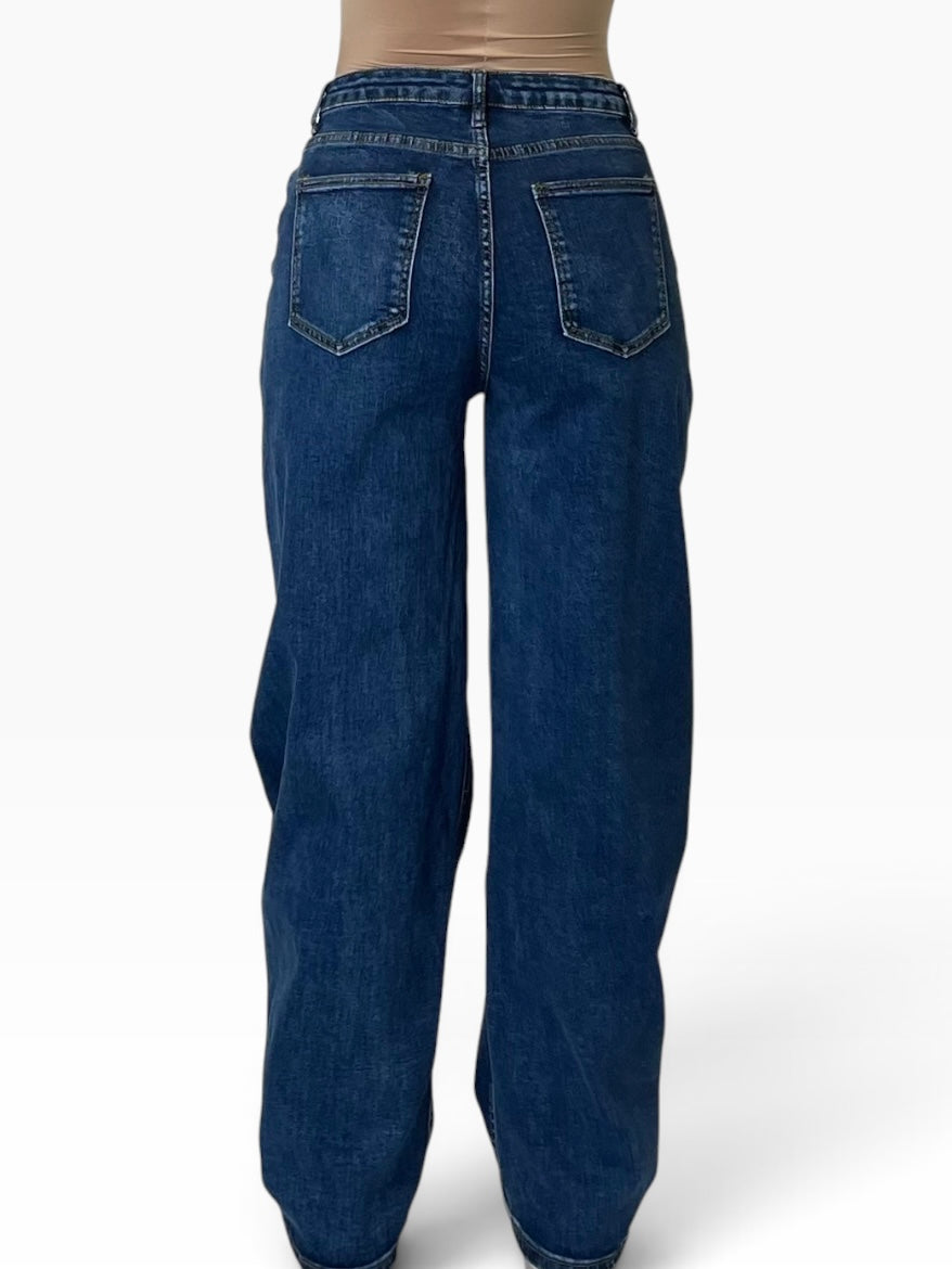 Jeans gamba larga cinque tasche Donna  -  5028KA