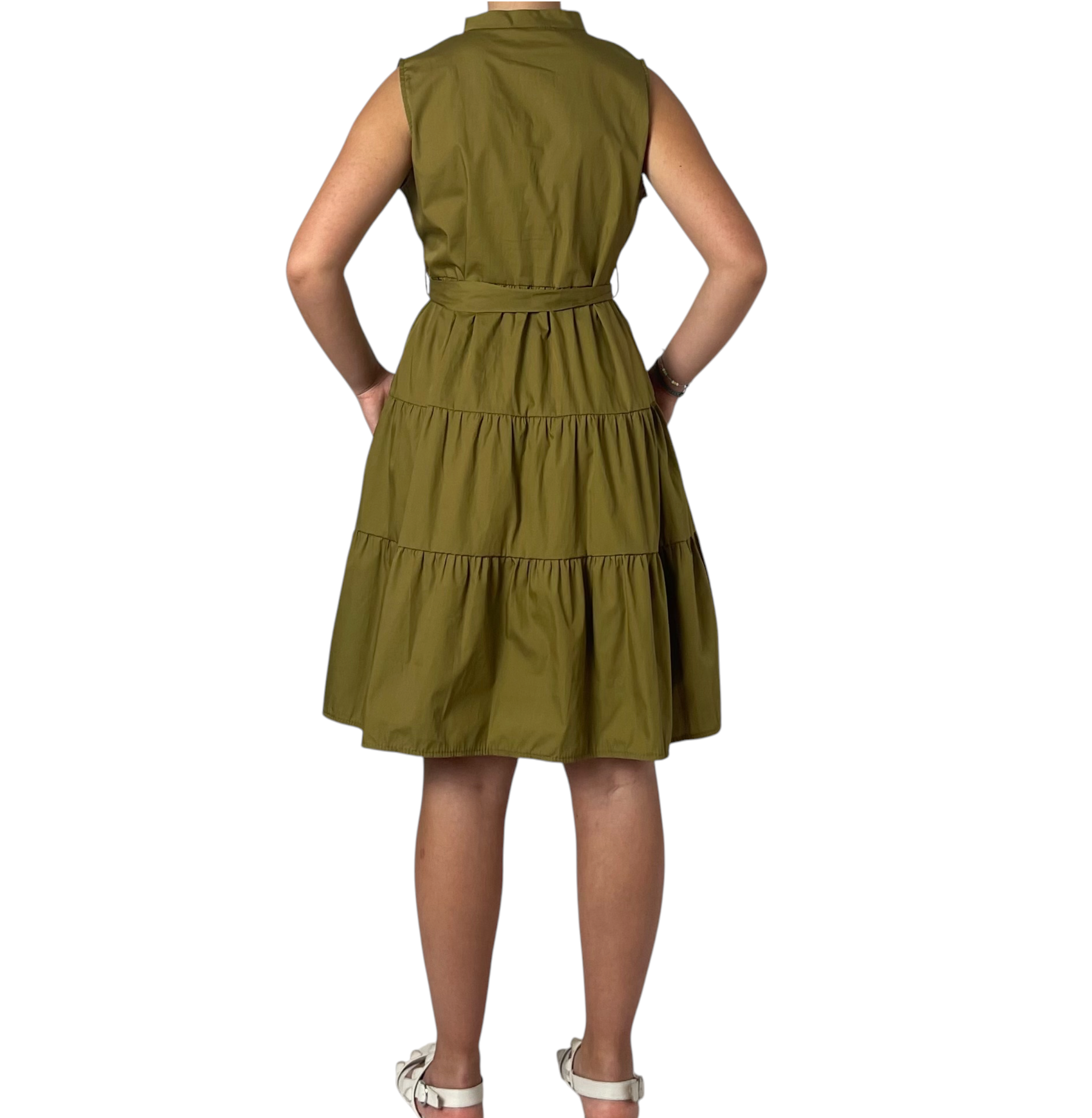 Abito Midi Smanicato con Scollo a V Donna  -  9323KA