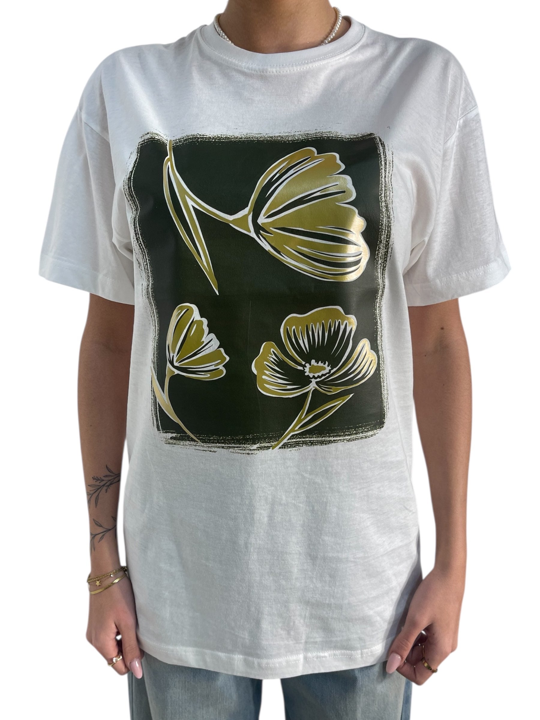 T-shirt oversize stampa floreale grafica Donna  -  TSH15