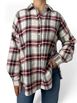 Camicia a quadri in flanella morbida Donna  -  17735KA