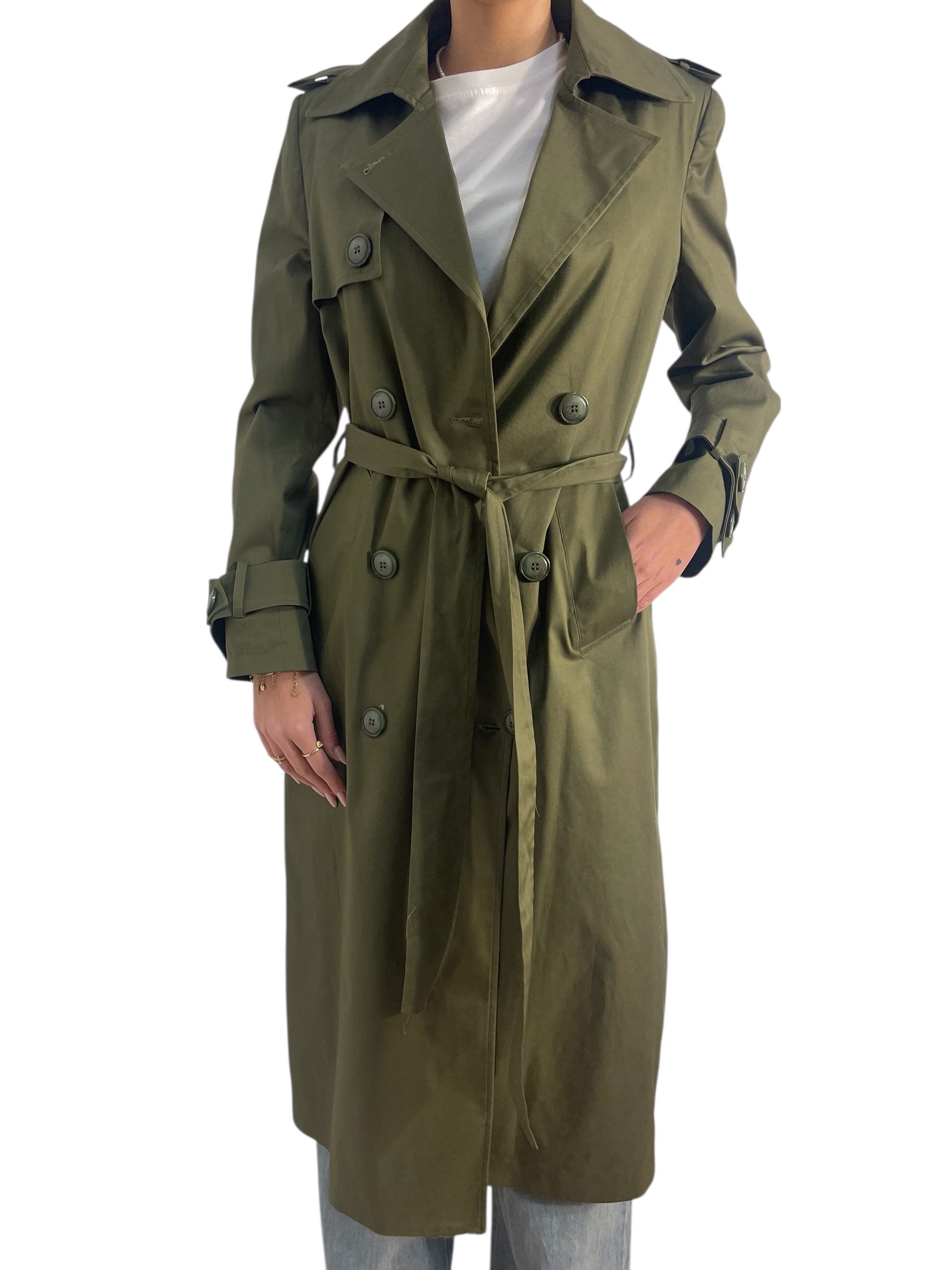 Trench lungo doppiopetto con revers ampio Donna  -  SMXTH0018