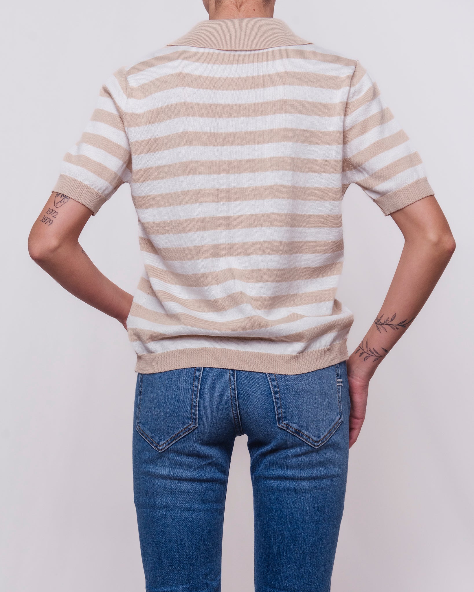 Polo in Maglia a Righe Manica Corta Donna  -  106281