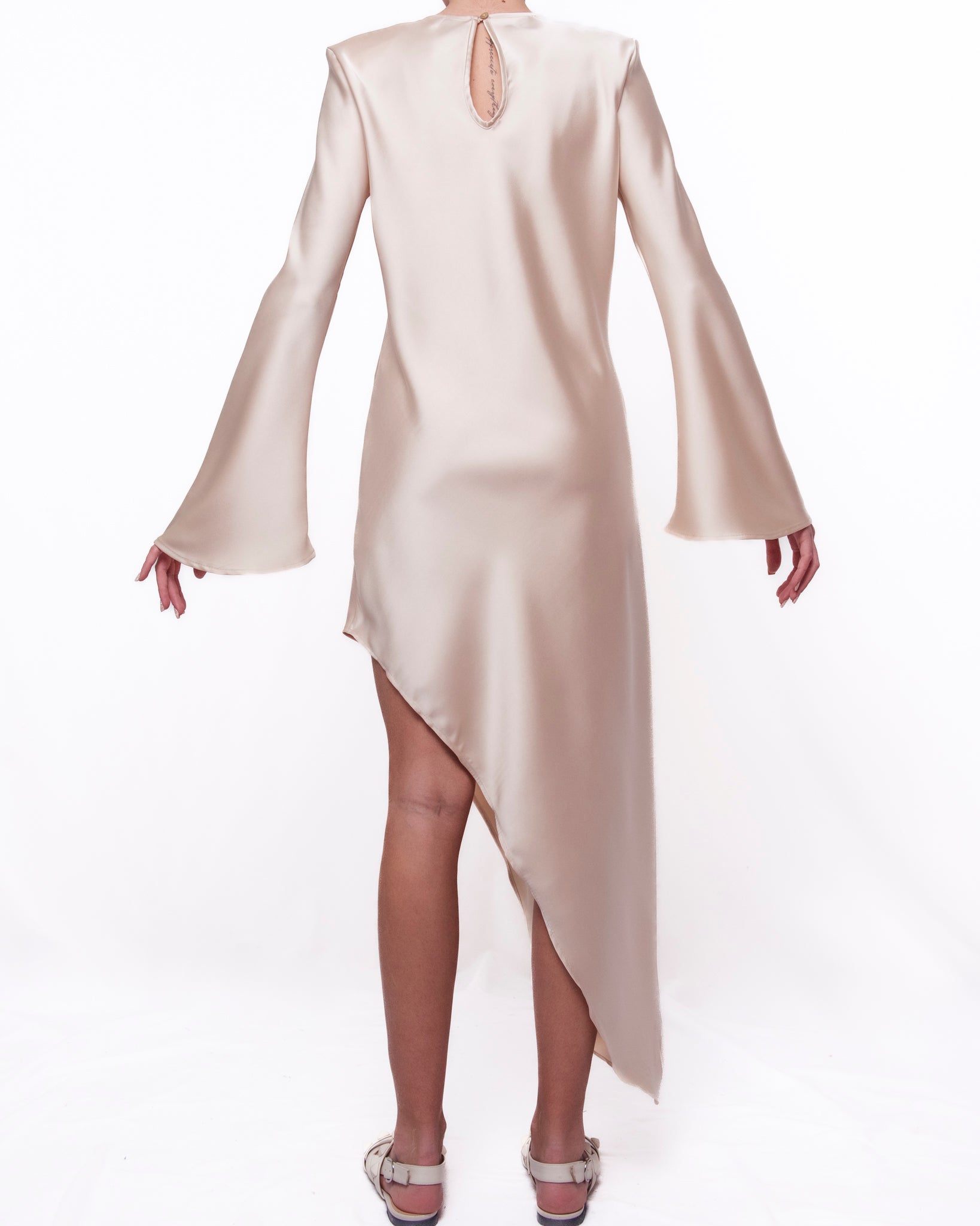 Abito Midi in Raso Manica a Campana Donna  -  TAB1335