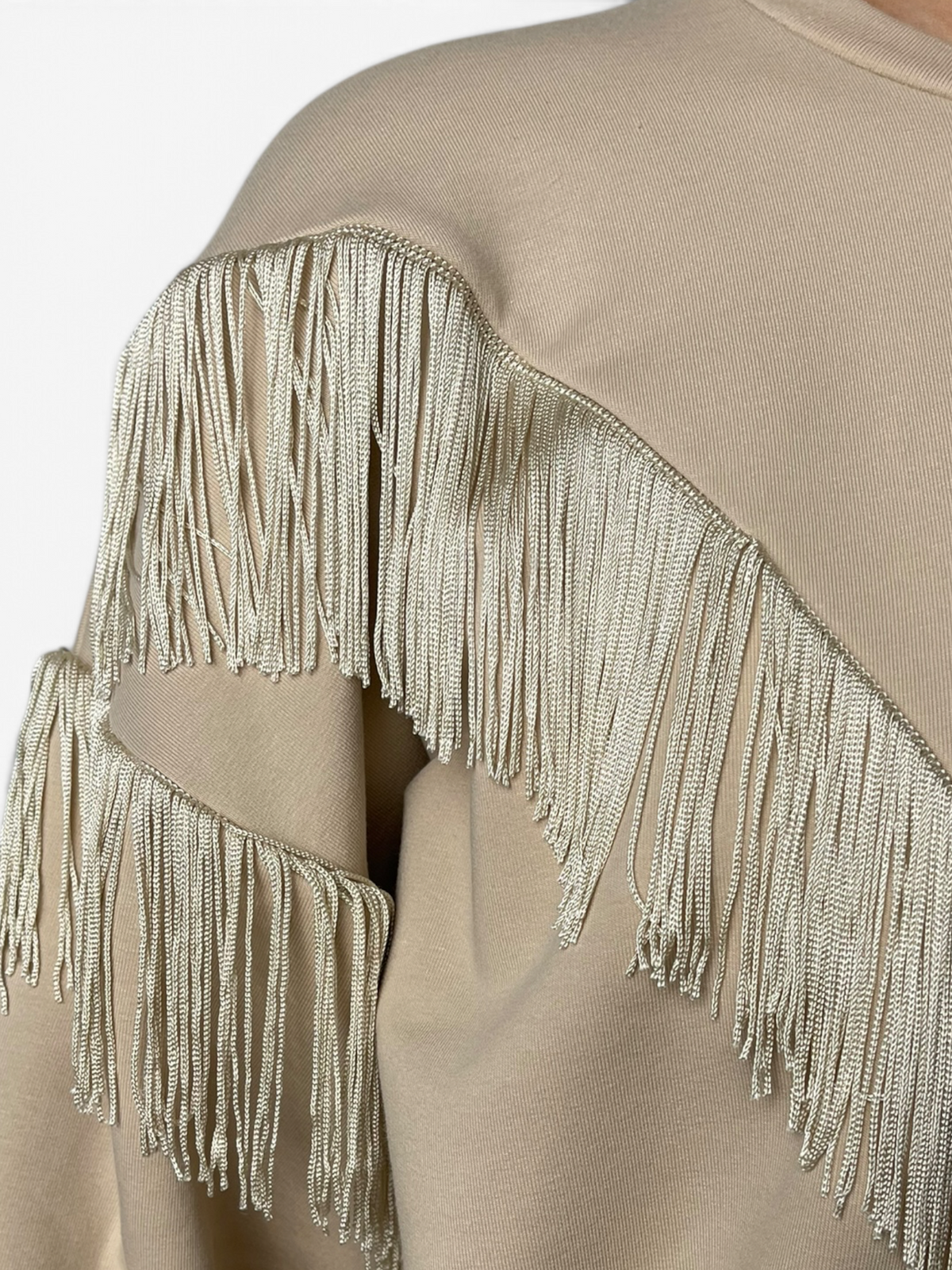 Felpa oversize con frange Donna  -  I266174
