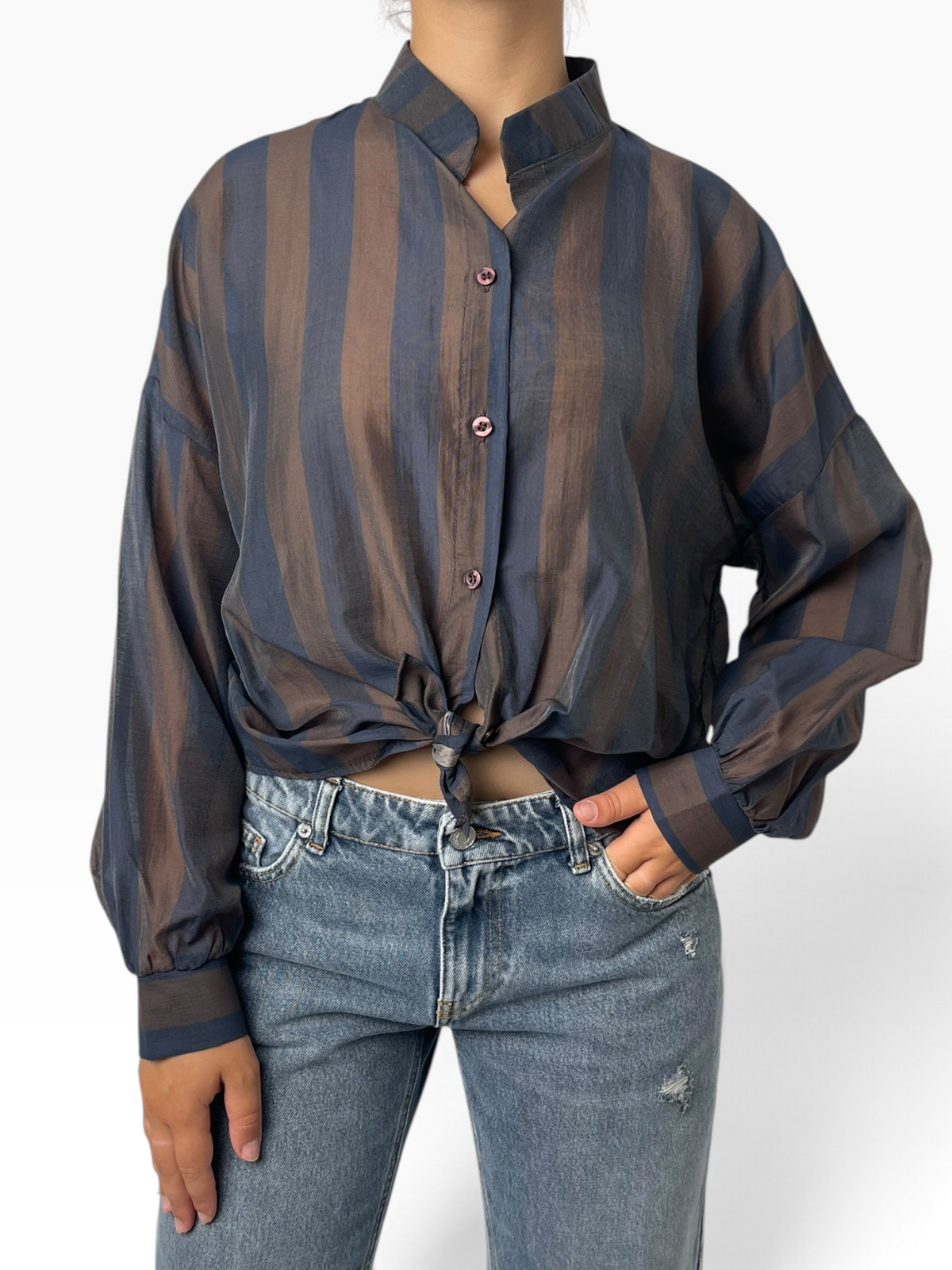Camicia fluida a righe larghe Donna  -  6300V